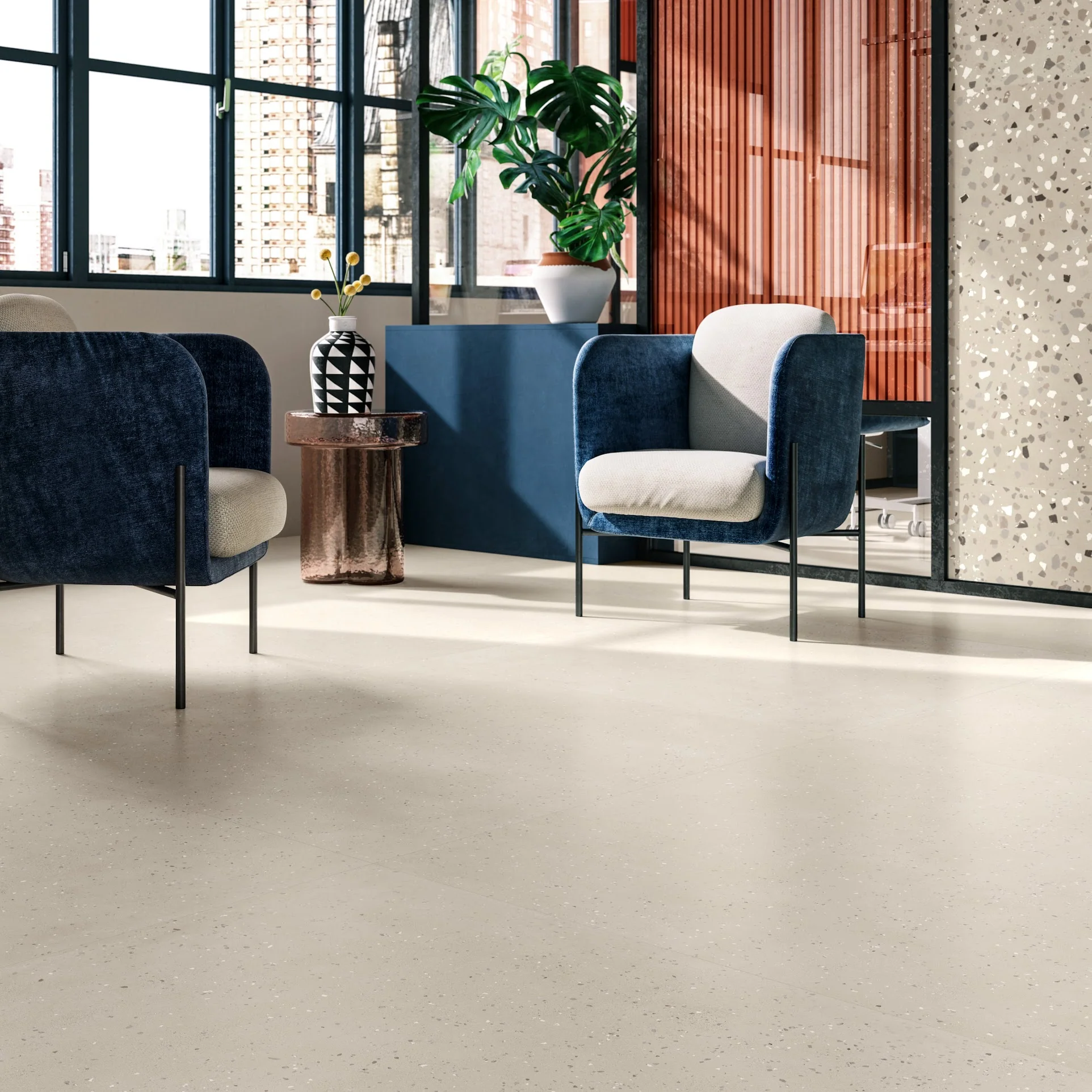 Verona Micro Sand Terrazzo Concrete style Porcelain Tiles 60cm x 60cm